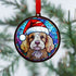 Cockapoo in Santa Hat Suncatcher Decoration